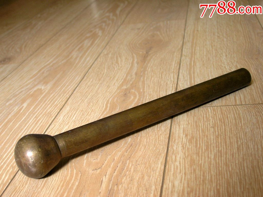 怀旧收藏1710-边疆早期特大厚重研臼用铜杵棒28cm-1kg