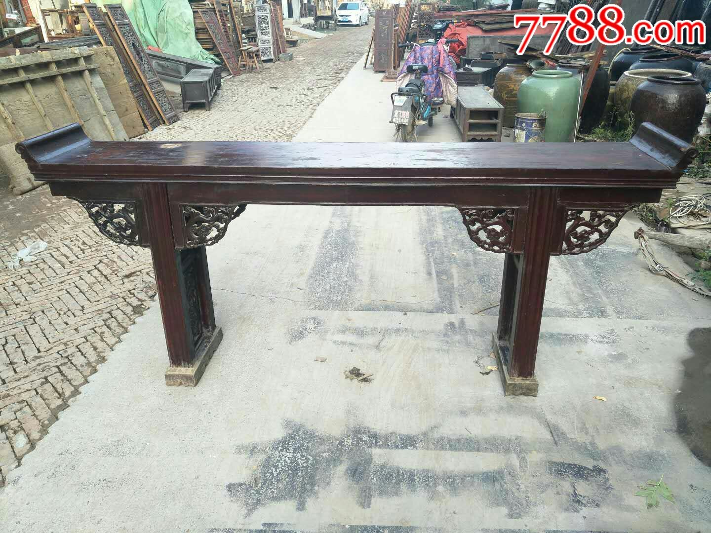 清代榆木独板大条案