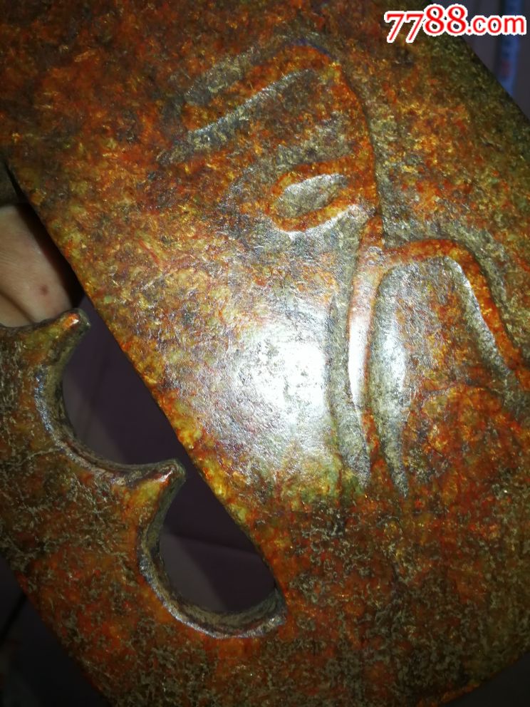 红山文化高古玉红沁龙刀,沁色入骨,高古玉红山玉器
