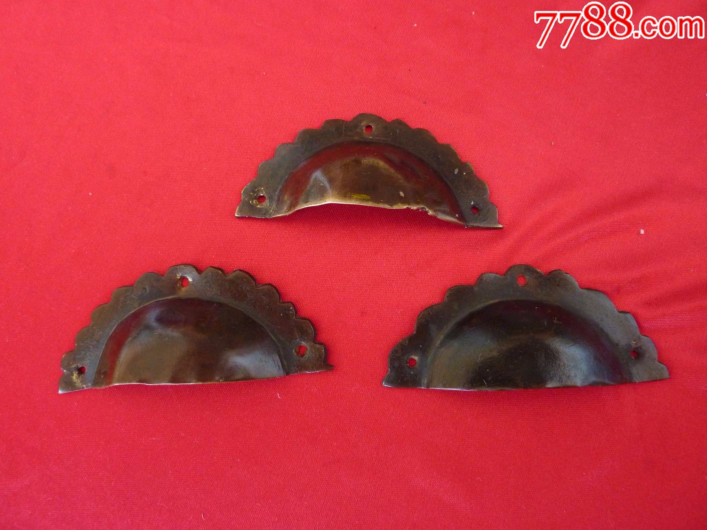 老抽屉铜拉手3个