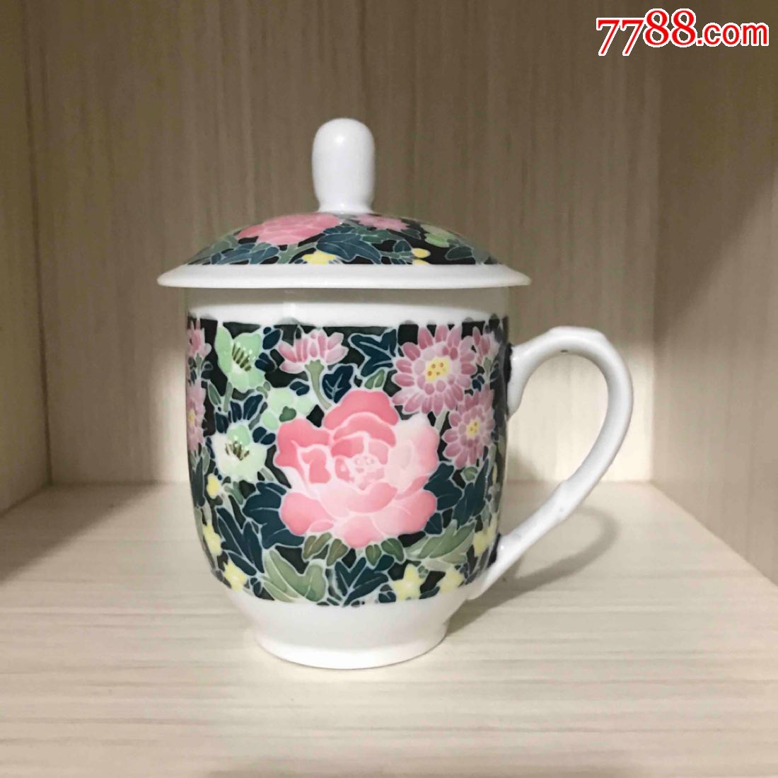 醴陵群力老瓷器满花茶杯一件