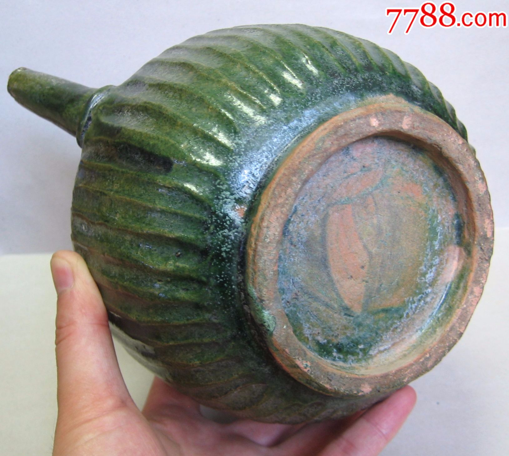 辽代绿釉莲瓣纹执壶_绿釉瓷_第16张_7788瓷器