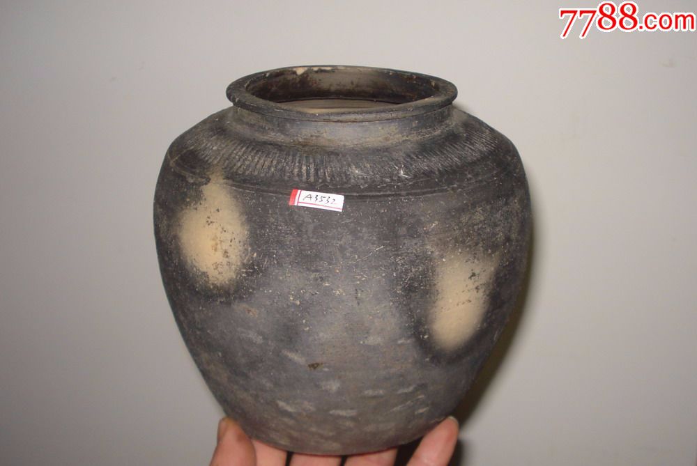 民俗瓦陶老罐一只(a3532)