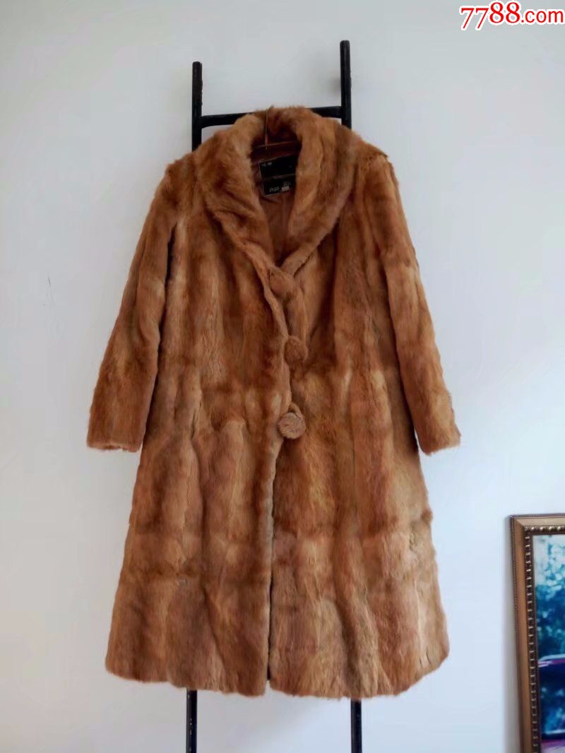 黄金貂毛皮大衣,老裘皮,老皮草-se55066958-其他皮制