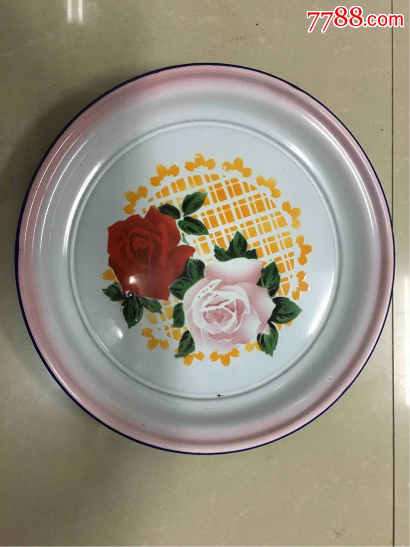 70年代搪瓷盘子大众建设牌沈阳搪瓷