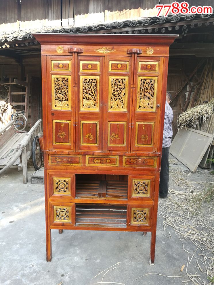 花鸟老碗柜菜柜多个13587652095