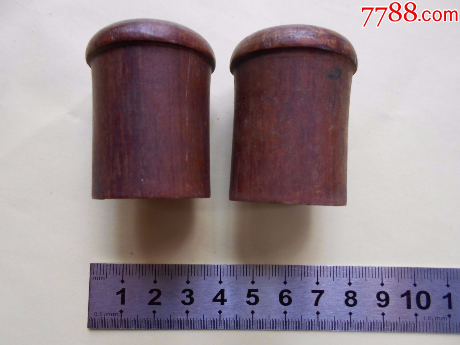 民国画轴头一对木质