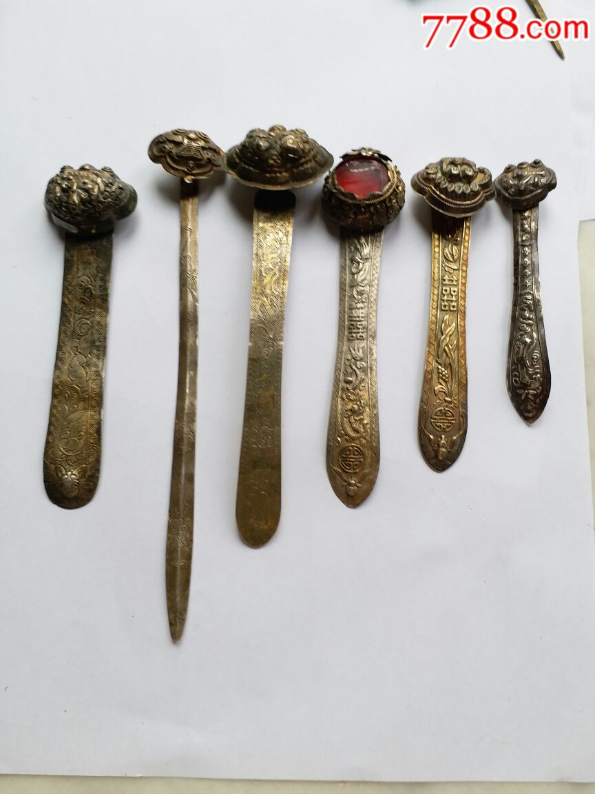 清末民国初期如意簪老银饰苏工