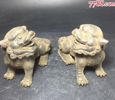 清代民国时期铁狮子一对