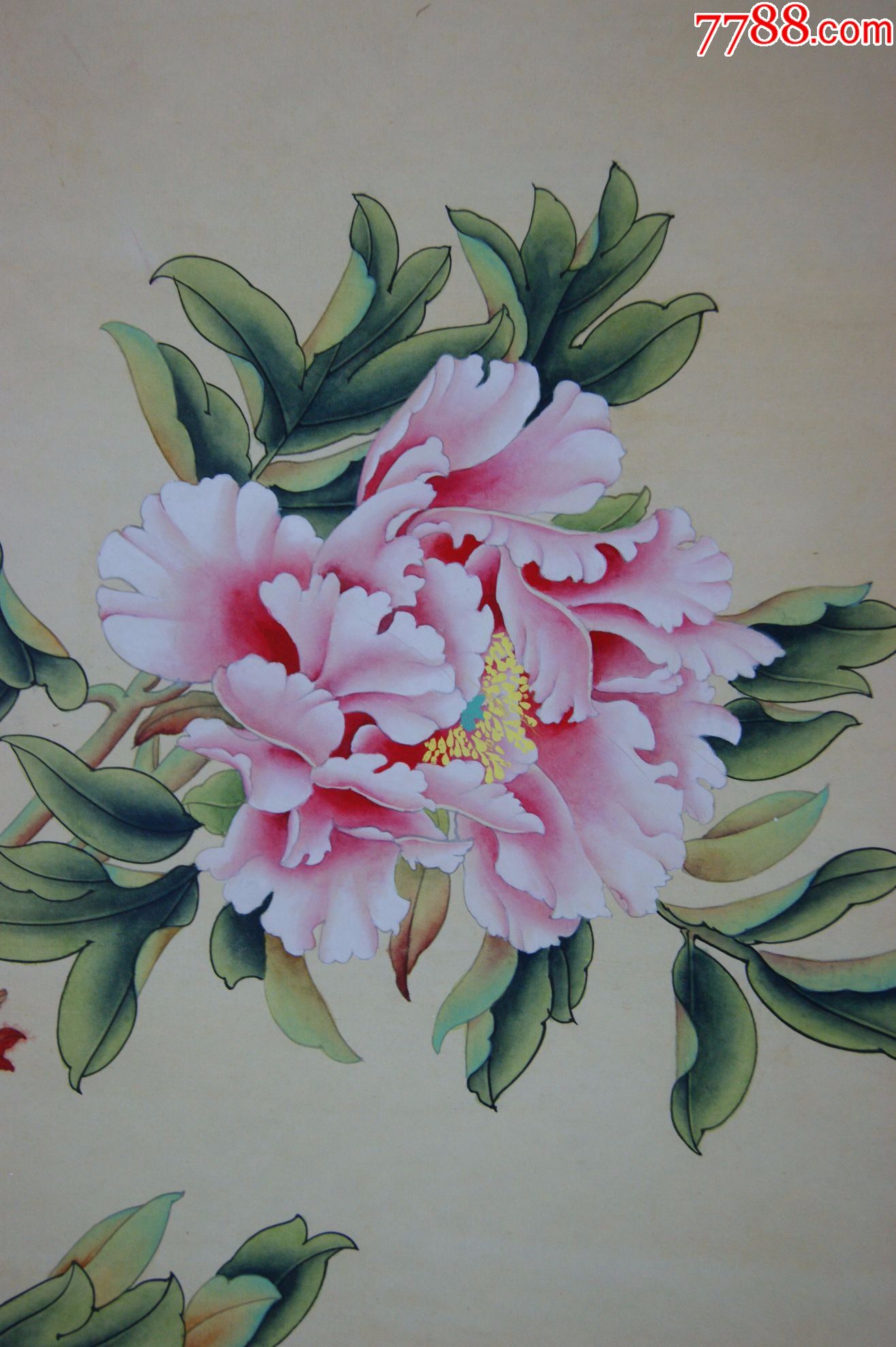 手绘国画花开富贵客厅装饰画工笔牡丹风水招财花鸟装饰画字画真迹