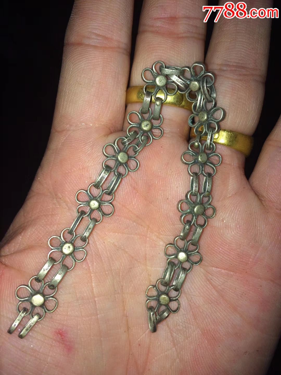清代老银手链