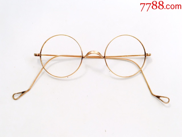 西洋古玩/法国古董眼镜/包金材质/文青民国气质圆框/1930年