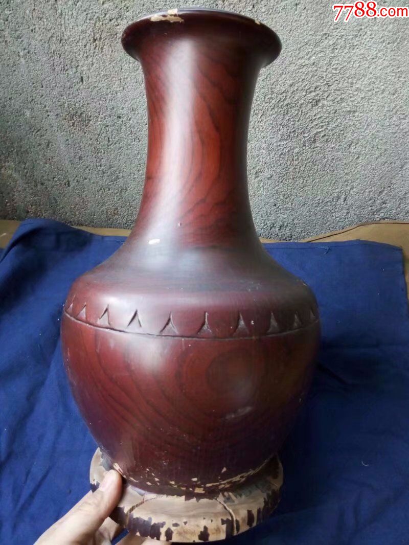 民国木瓶,木艺花瓶,老摆件