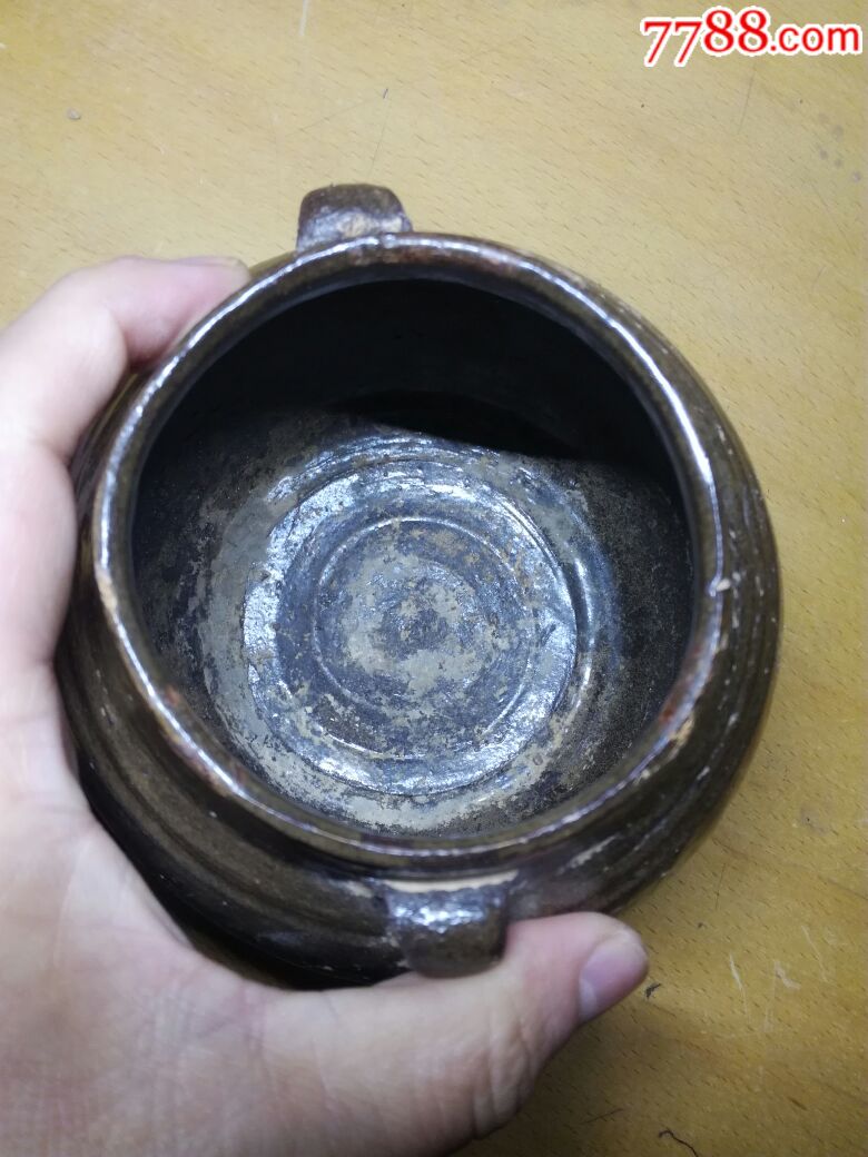 元代茶叶末釉罐图片
