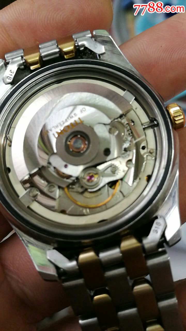梅花王777正品二手自动间金色男表!