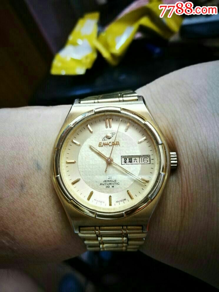 金色自动男款英纳格2158型手表