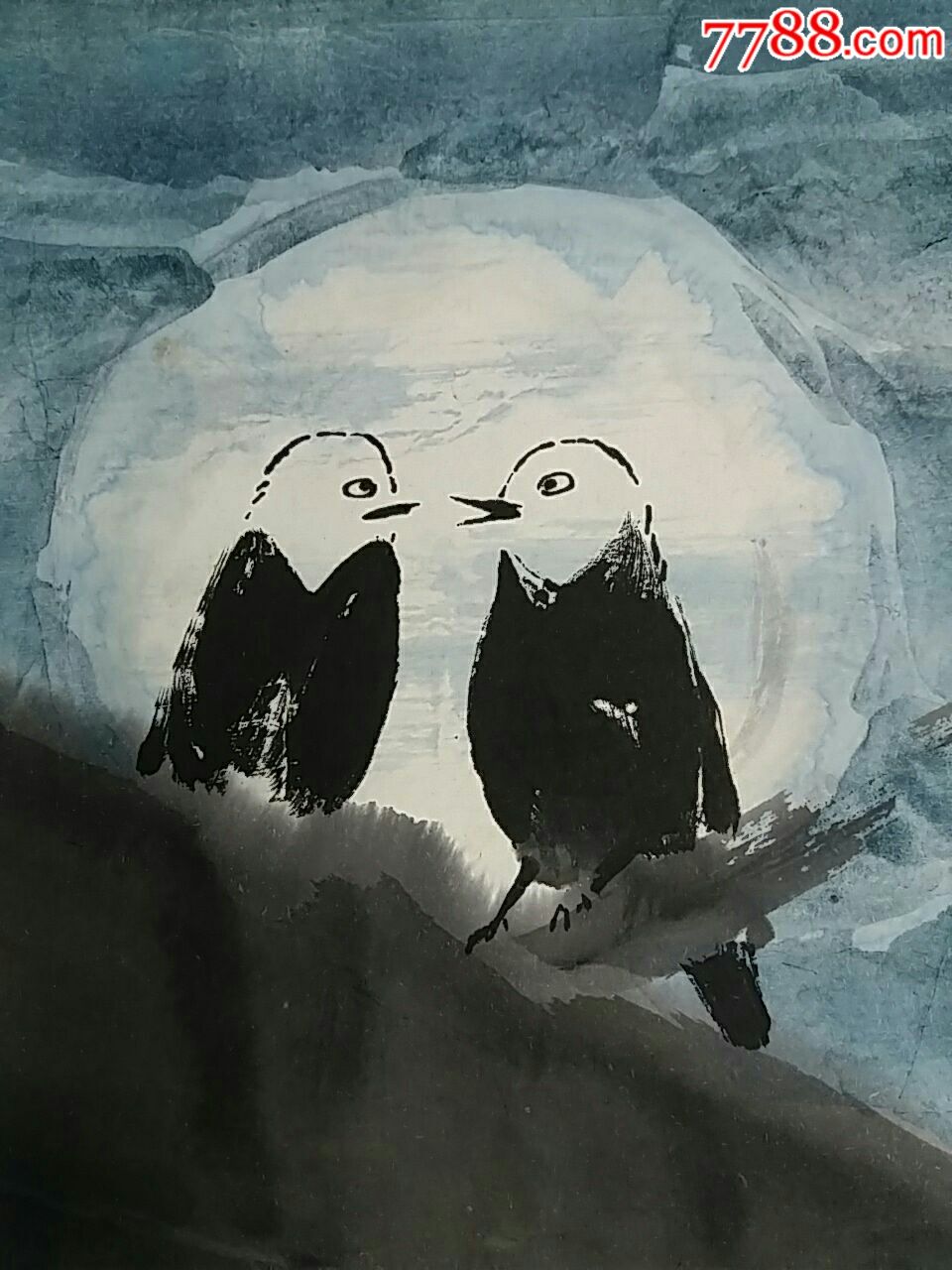 著名画家.刘艺.花鸟画原作.尺寸67x67厘米