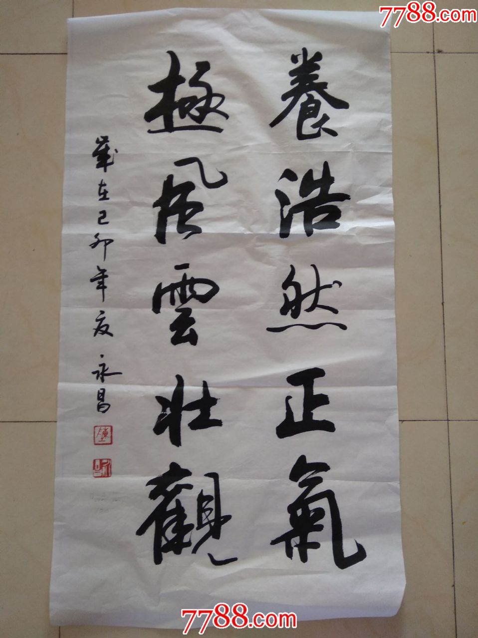 书法家陈永昌三尺竖幅养浩然正气极风云壮观a20