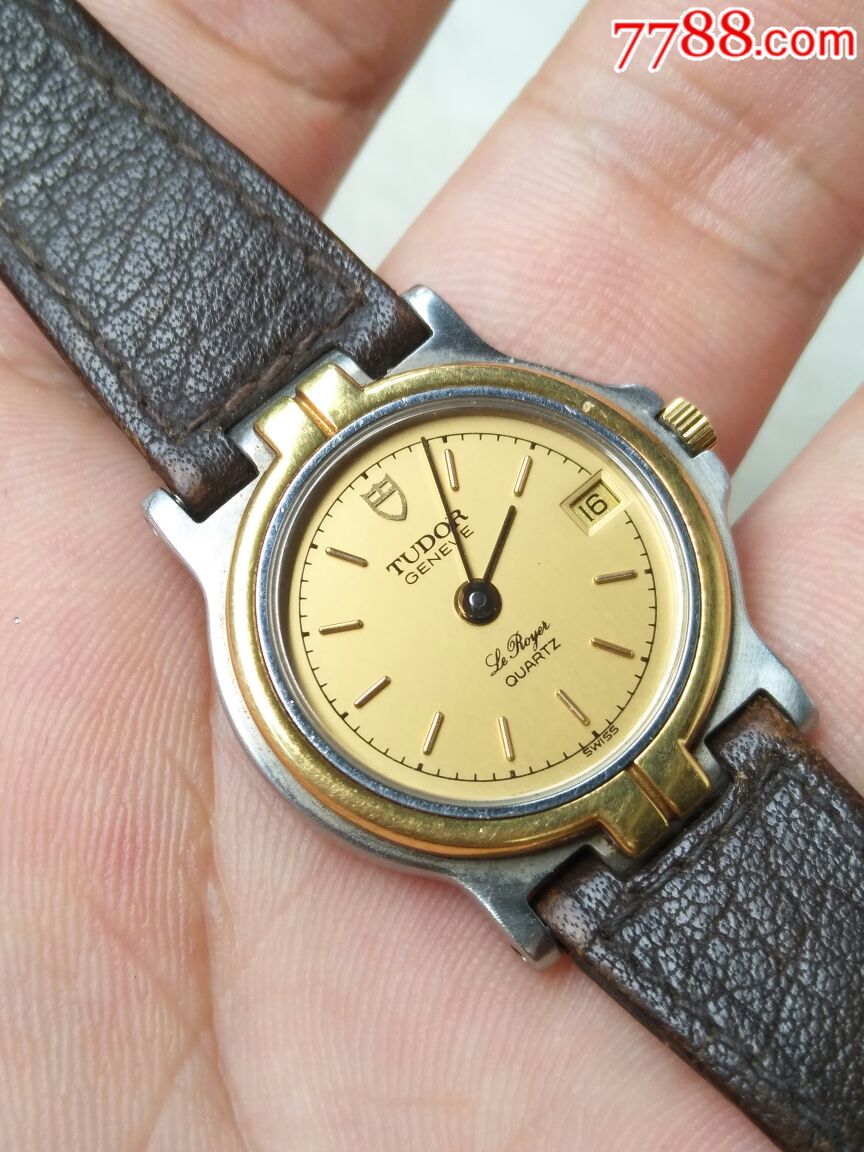 古董帝舵金圈石英女表