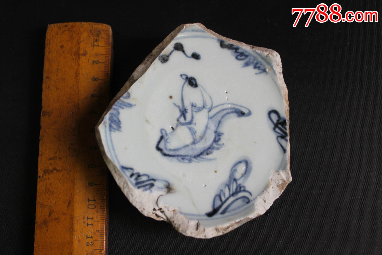 "仙人乘槎"青花瓷片