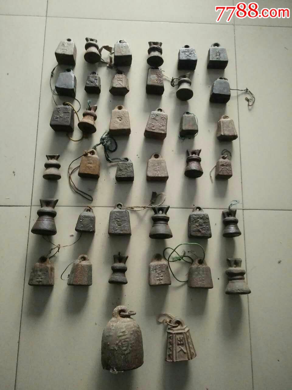 明清铁制称坨38个9*6cm_秤砣/砝码/古权_新苑斋【7788收藏__收藏热线