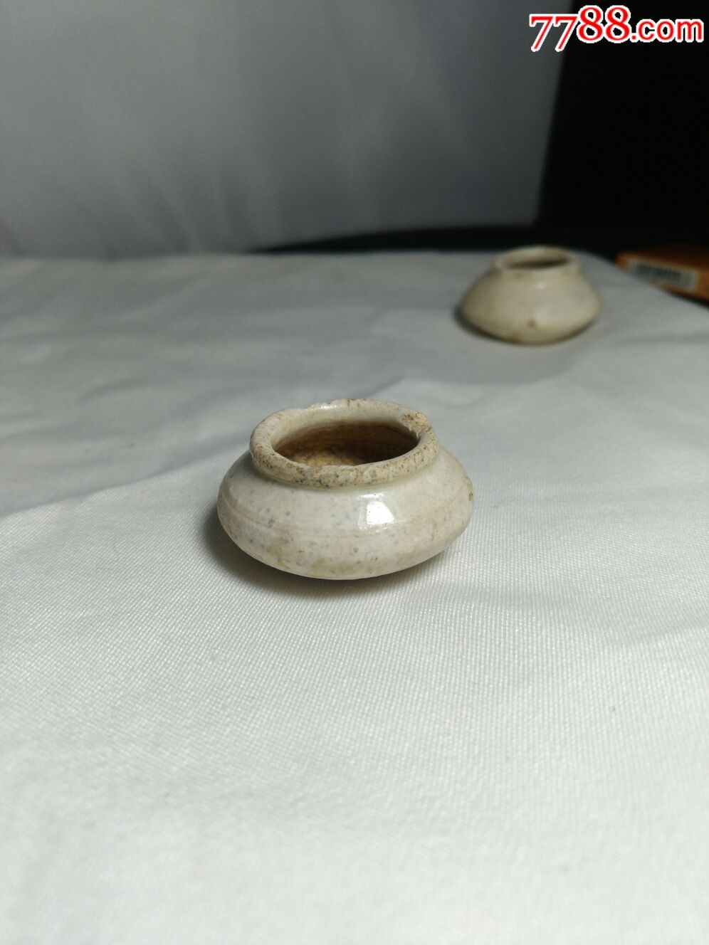 宋代当阳峪窑白釉水盂-单色白瓷-7788白瓷收藏