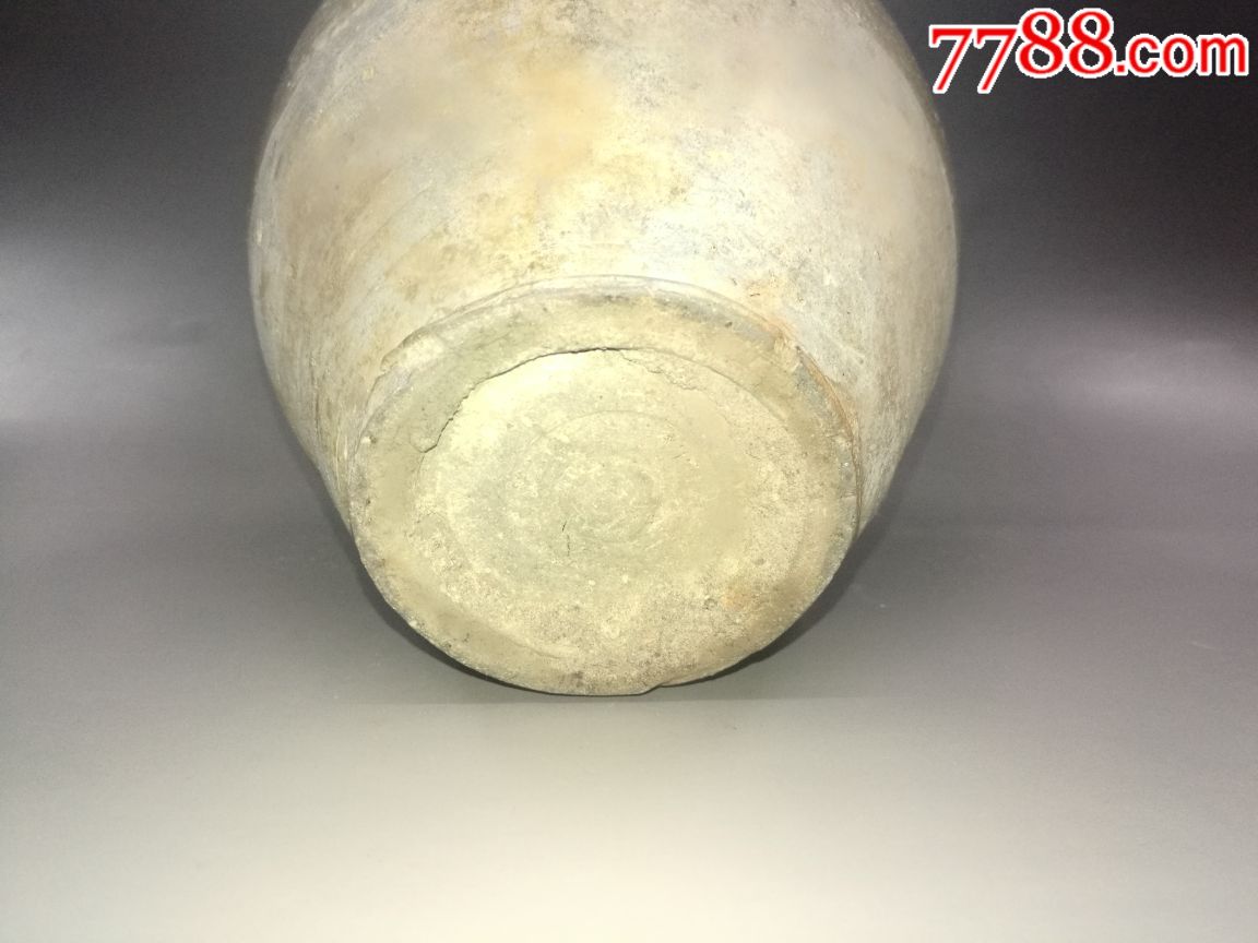 古董古玩收藏品辽金冮官窑青釉彩绘陶罐