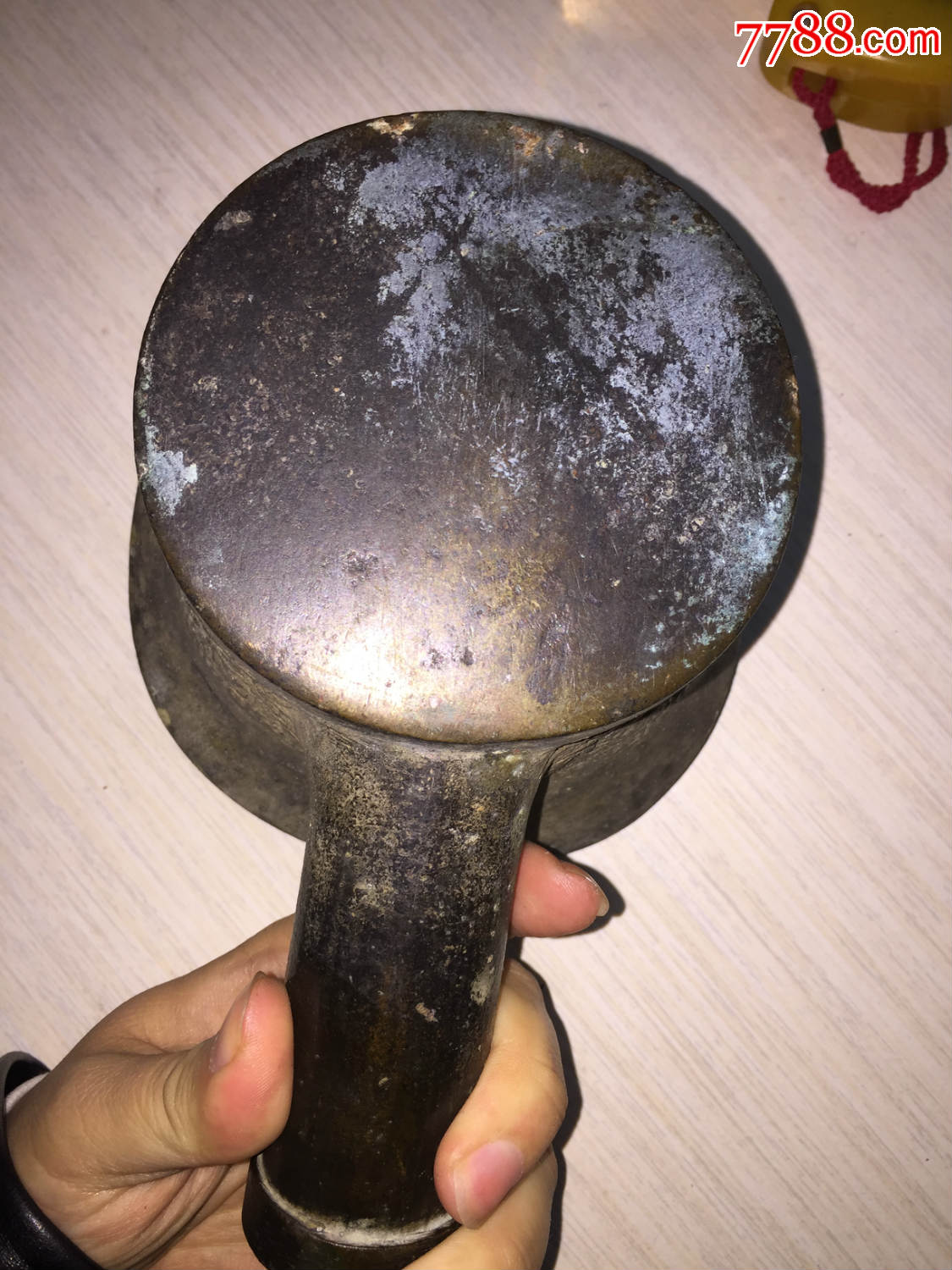 清代極厚重銅熨斗，，帶款：四義豐造，，饕餮紋圖案清晰，，同類中的極品_價格2000元_第2張_7788收藏__收藏?zé)峋€