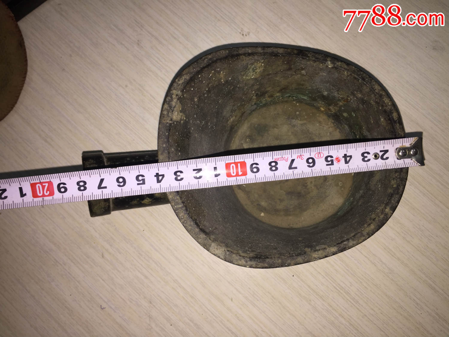 清代極厚重銅熨斗，，帶款：四義豐造，，饕餮紋圖案清晰，，同類中的極品_價格2000元_第10張_7788收藏__收藏?zé)峋€