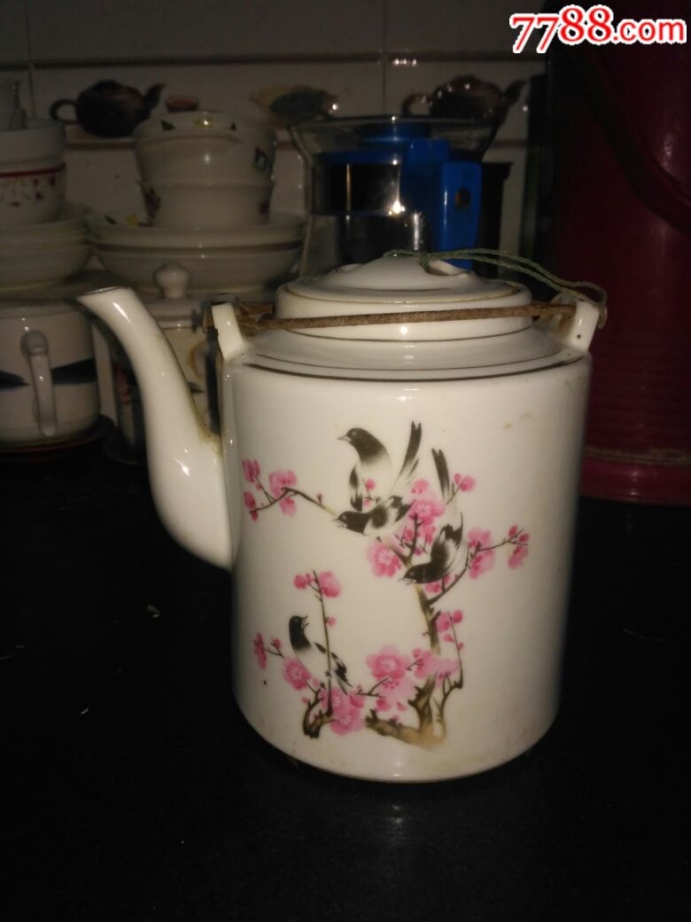 70年代喜上眉梢茶壶一把(带盖)-se55709015-彩绘瓷/彩瓷-零售-7788