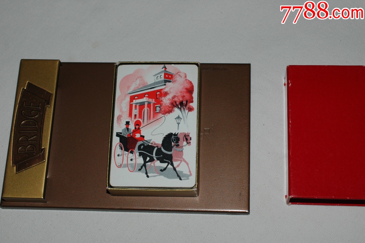 红枫庄园邮递马车背图扑克《美国原产》_扑克牌_传家宝真品杂货铺