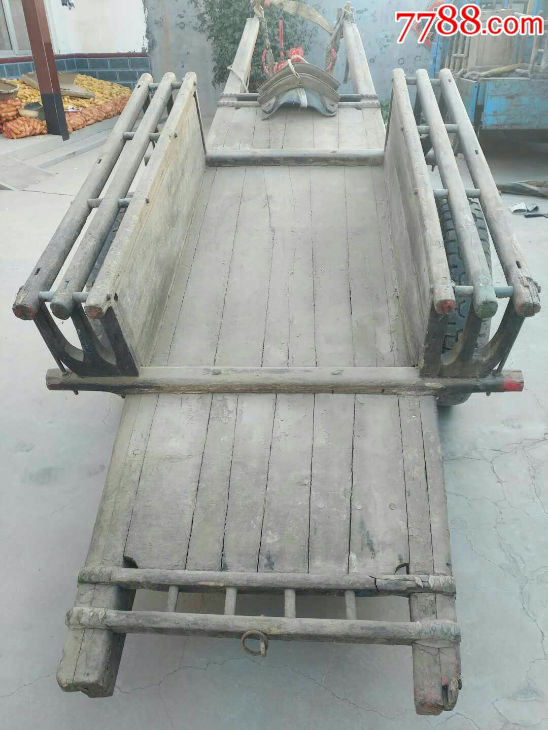 七十年代,榆木,生产队用的大车.