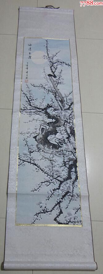 著名画家赵梅生三尺白梅绘画原作