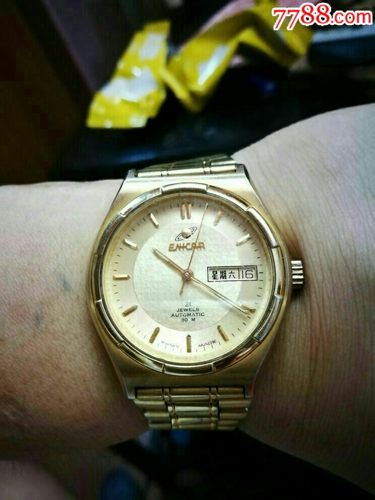 金色自动男款英纳格2158型手表