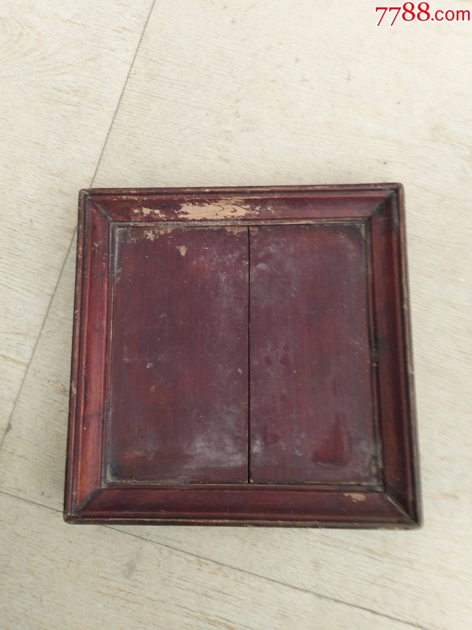 5品99古代古董民俗老款式物件二手怀旧清朝民国长方形木头供盘大烟