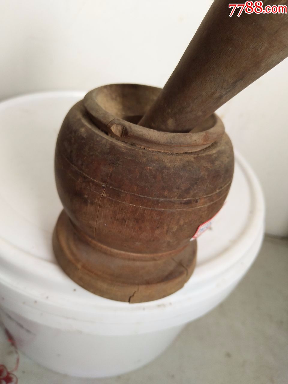 古董古玩瓷器民俗民国老旧物件黄杨木药臼子药钵药捻子药碾子711c