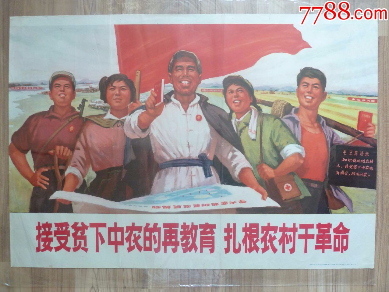接受贫下中农再教育扎根农村干革命(上海1971年,97品左右)