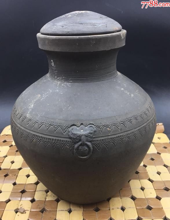 汉代时期灰陶虎头瓶1_价格880元【晋南钱币礼品】
