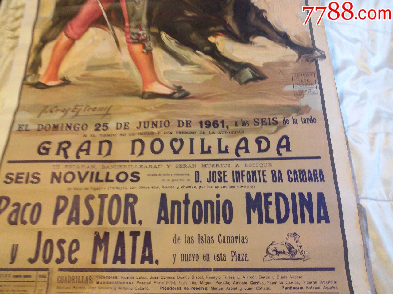 1960年西班牙斗牛老海报,英国邮寄!