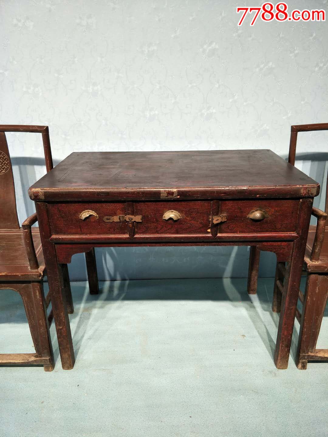 民国文人书房用桌一套完整无松修无松动包浆浑厚四皮克一流有喜欢的