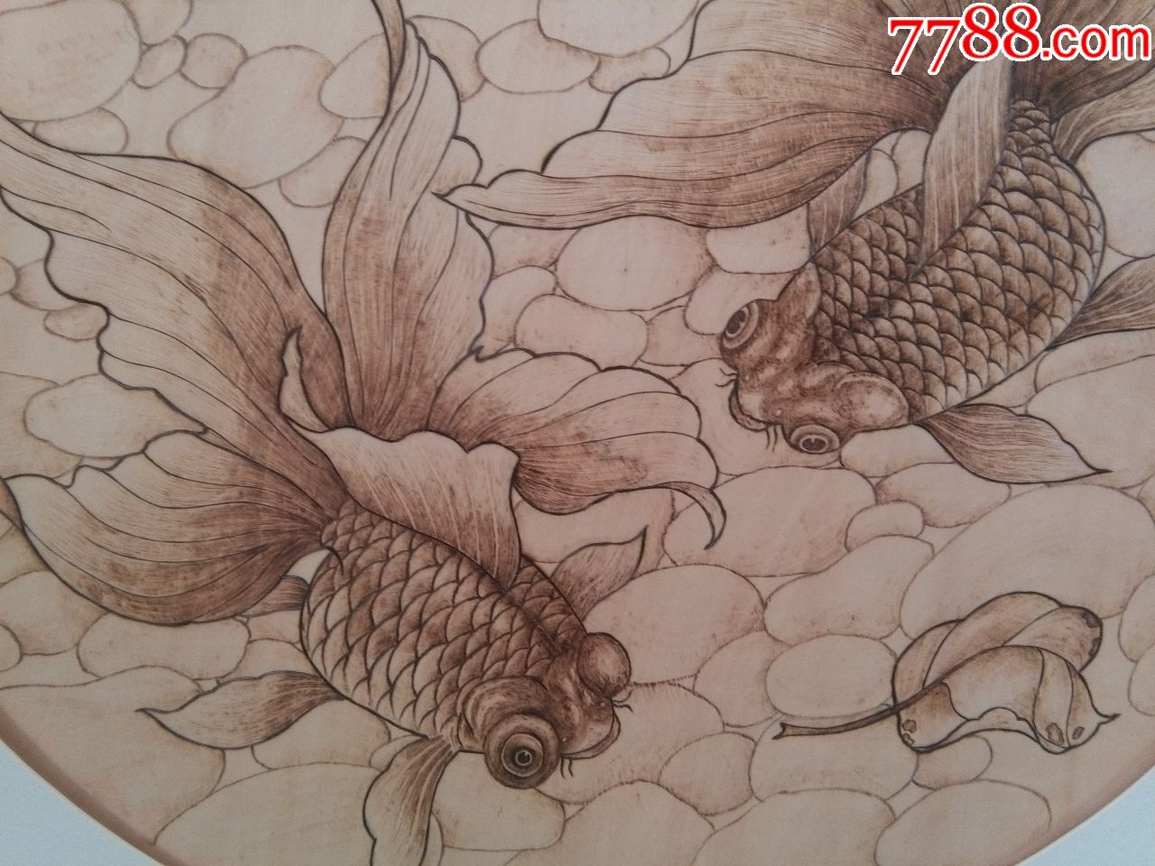 葫芦烙画鱼底稿图片