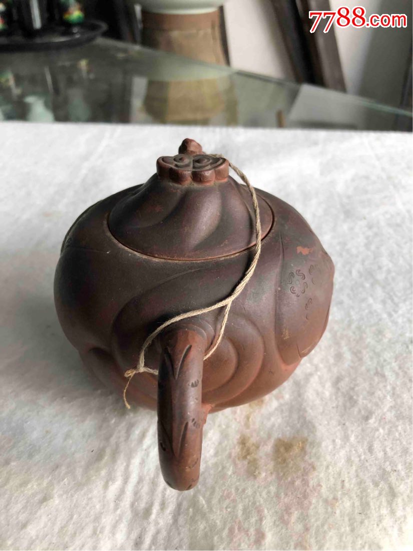 文革紫砂壶/鱼化龙紫砂壶,潘珍仙款