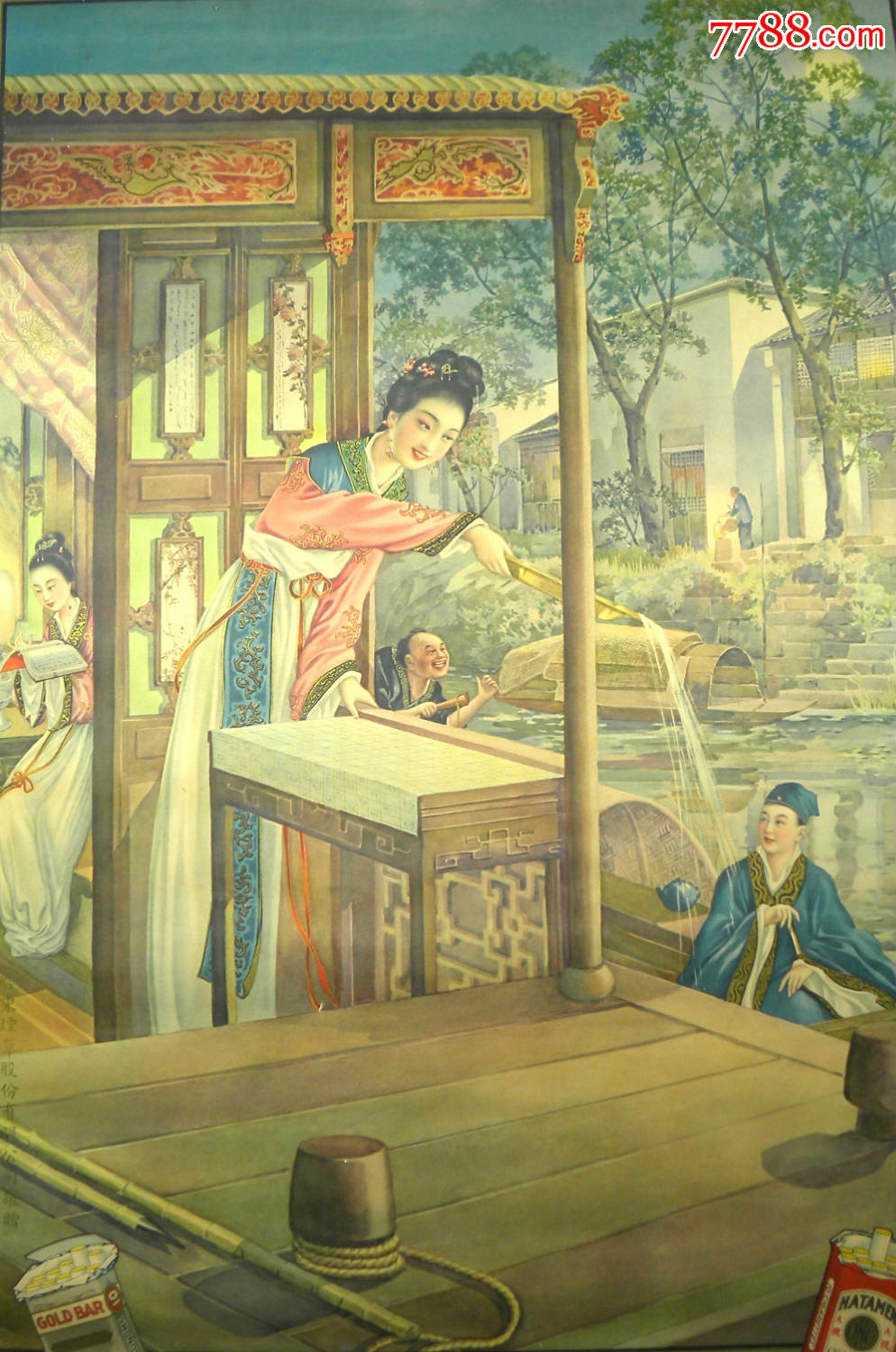 最经典,唐伯虎点秋香之二●倾银盆二笑留情●―名家杭稚英精品