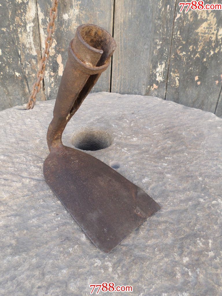 古董文玩民俗杂项怀旧金属铜铁铝老物件收藏品手工铁器老农具铁锄