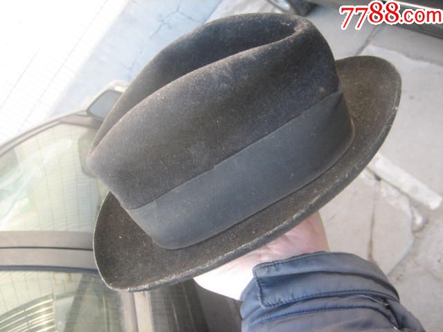 民国老礼帽绅士帽子少见彩色德国法西斯旗子皇冠图案老物件