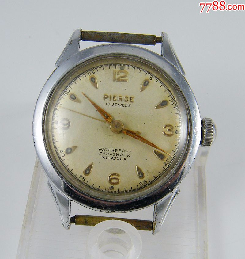 瑞士pierce皮尔斯17钻机械手表-镀银拖轮机芯