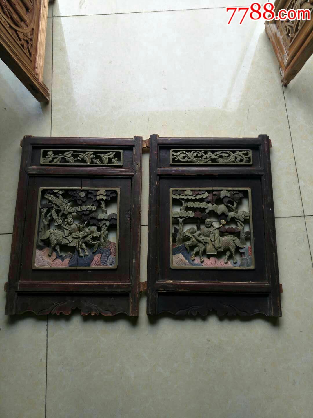 清代,花板一对_木雕花板_盛世古玩古典家具店【7788收藏__收藏热线】