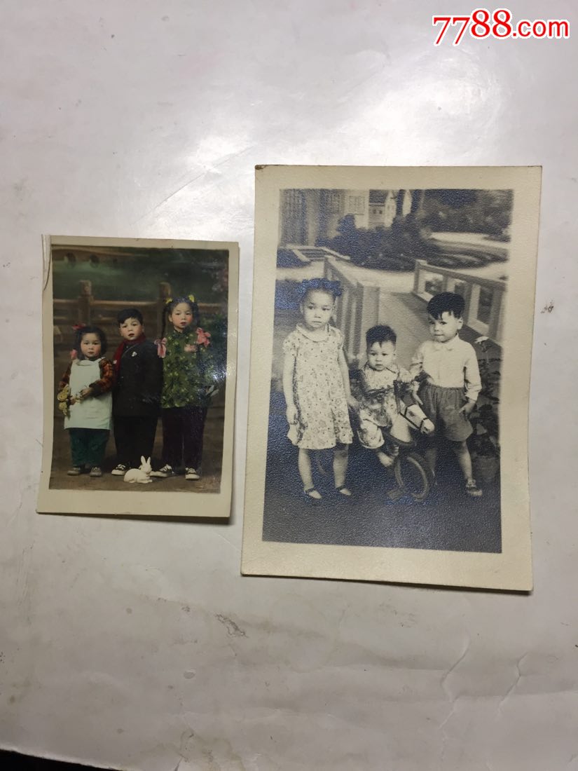 彩色兄妹合影留念照一组-价格:160元-se56523384-老照片-零售-7788