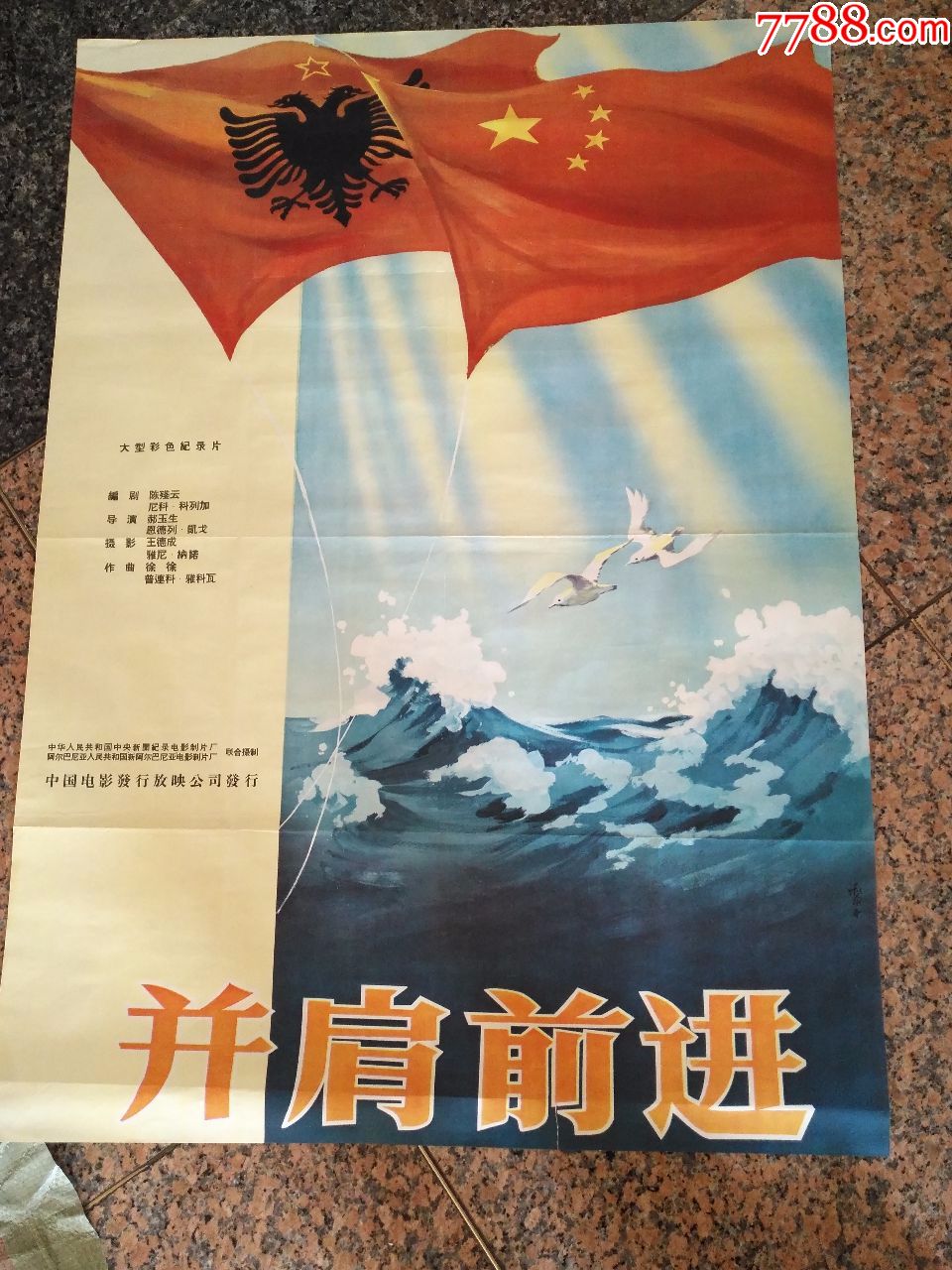 特殊品种宣传画,并肩前进,中阿合拍,中国电影发行放映公司发行,规格1