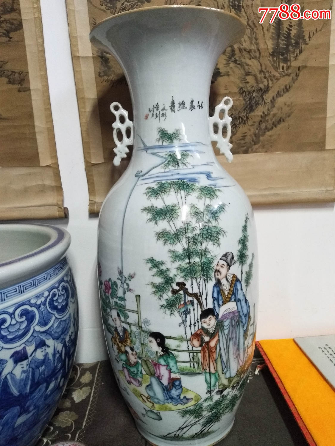 余钊精品粉彩人物300件大瓶,彩绘瓷/彩瓷,粉彩,民国,釉上彩,人物,瓶